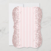 Invitation Rose Parties scintillant or Poussière Couronne Pin (Dos)