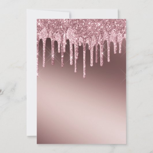 Invitation Rose Parties scintillant or  retraite surprise (Dos)