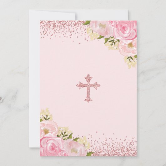 Invitation Rose Parties scintillant or rose flush Christine (Dos)