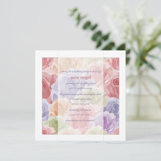 Invitation Rose Pastel (Debout devant)
