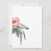 Invitation Rose pastel et gris floral bohème confirmation (Dos)