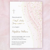 Invitation rose pastel et parties scintillant FAUX | Première