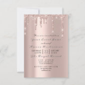 Invitation Rose Pastel Poudre Parties scintillant étincelante (Devant)