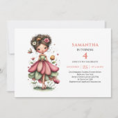 Invitation rose pastel pour l'anniversaire de la f (Devant)