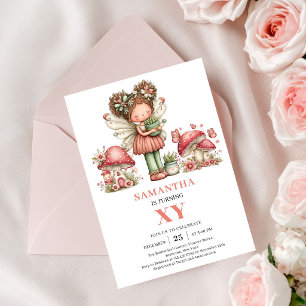 Invitation rose pastel pour les 3 ans de la fée gr