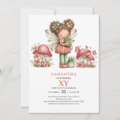 Invitation rose pastel pour les 3 ans de la fée gr (Devant)