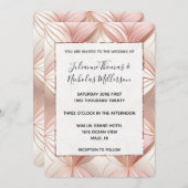 Invitation Rose Pearl Gold Mariage Abstrait (Devant / Derrière)