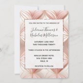 Invitation Rose Pearl Gold Mariage Abstrait (Devant)