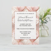 Invitation Rose Pearl Gold Mariage Abstrait (Debout devant)
