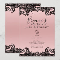 Rose Pêche Dentelle Noire Sale 30 30e Anniversaire