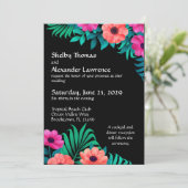 Invitation Rose, Pêche et Vert sur Mariage noir (Debout devant)