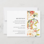 INVITATION ROSE PÊCHE SUBTIL BLUSH A L'AQUARELLE FLORA RÉCEPT (Devant)