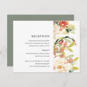 INVITATION ROSE PÊCHE SUBTIL BLUSH A L'AQUARELLE FLORA RÉCEPT (Devant / Derrière)