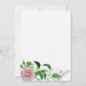 Invitation Rose peinte à la main (Dos)