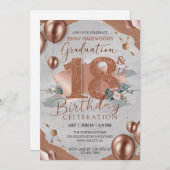 Invitation Rose personnalisé 18e anniversaire (Devant / Derrière)