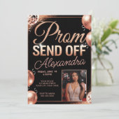 Invitation Rose personnalisé Gold Prom Envoyer do-it-yourself (Debout devant)