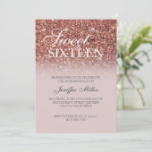 Invitation Rose personnalisé Parties scintillant Gold Drivers (Debout devant)
