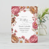 Invitation Rose Pétale, Latte Mocha & Perle d'Ivoire Mariage (Debout devant)