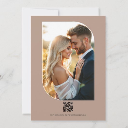 Invitation Rose Pétale, Latte Mocha & Perle d'Ivoire Mariage (Dos)