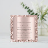 Invitation Rose photo Gold GlitterBridal Sweet16e graduation (Debout devant)