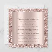 Invitation Rose photo Gold GlitterBridal Sweet16e graduation (Devant)