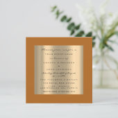 Invitation Rose photo Mariage Fiançailles Faux Gold Orange (Debout devant)