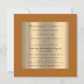 Invitation Rose photo Mariage Fiançailles Faux Gold Orange (Devant)