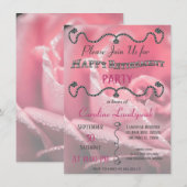 Invitation Rose photo pour Happy Retirement Party (Devant / Derrière)