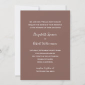 Invitation Rose photo romantique Taupe Mariage (Dos)