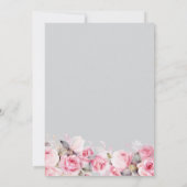 Invitation Rose Pink Floral Gray Bridal Shower  (Dos)