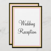 Invitation Rose Pink Gold Monogramme Réception de mariage (Devant / Derrière)