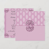 Invitation Rose Pink Mariage damassé (Devant / Derrière)