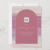 Invitation Rose Pink Or Mariage en marbre à arch SAVE DATES (Dos)