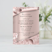 Invitation Rose PINK Poudre Pastel Pailletée Rose PINK (Debout devant)