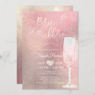 Invitation Rose PixDezines Brunch Bubbly/Confetti+Ombre