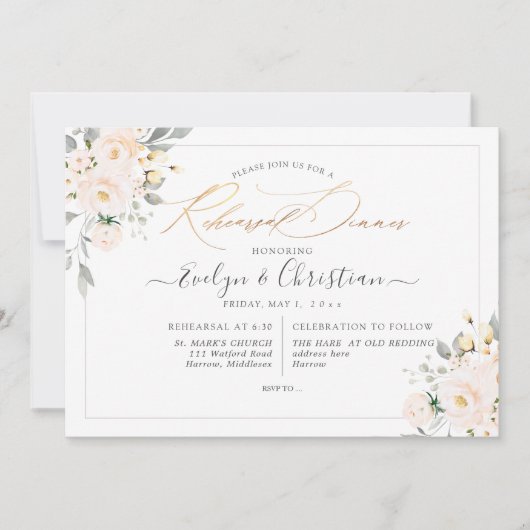 Invitation Rose PixDezines Watercolor Blush (Devant)