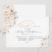 Invitation Rose PixDezines Watercolor Blush (Devant / Derrière)
