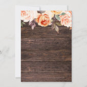 Invitation Rose Poudré et Fleurs de Pêche en Bois pour la Rem (Dos)