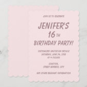 Invitation Rose poudré uni couleur solide délicate (Devant / Derrière)