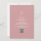 Invitation Rose Poudrée Élégante Fête de Bébé Tout Compris (Dos)