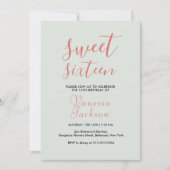 Invitation Rose poudrée rustique avec or rose et fleurs pour (Devant)