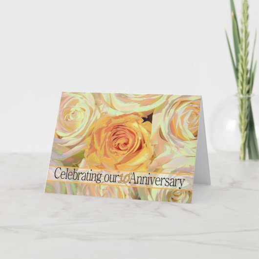 Invitation rose pour 10 ans de mariage (Devant)