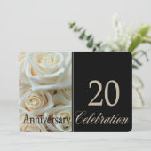 Invitation rose pour 20 ans de mariage (Debout devant)