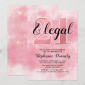 Invitation rose pour 21 ans révolus (Devant / Derrière)