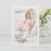 Invitation rose pour 50 ans et fabuleux (Debout devant)