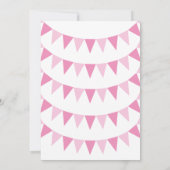Invitation rose pour baptême de bébé Bunting (Dos)