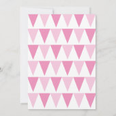 Invitation rose pour baptême de bébé Bunting (Dos)
