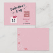 Invitation rose pour la fête de la Saint-Valentin (Devant / Derrière)