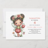 Invitation rose pour l'anniversaire d'une petite f (Devant)