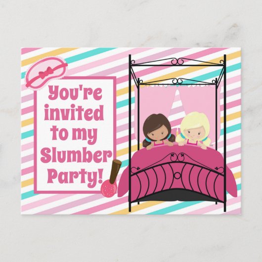 Invitation rose pour l'anniversaire d'une soirée p (Devant)